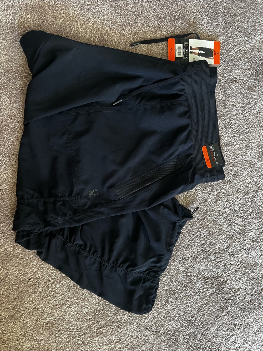 Spyder Black Men's Performance Shorts with Zip Pocket